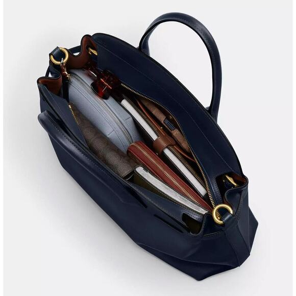 Coach Soft Empire Carryall Bag 40 Dark Blue - Picture 4 of 17